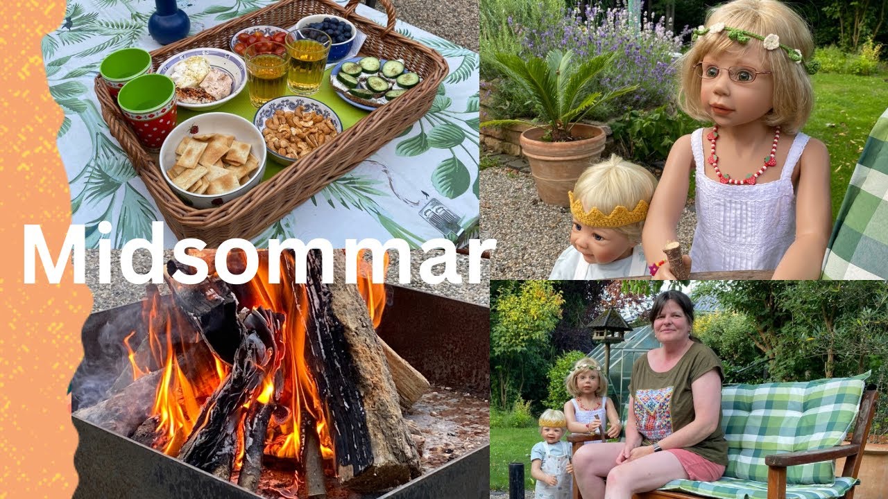 🌜Mittsommerfest (Midsommar)💐🎉mit Sonnenwendfeuer🔥🪵Puppen-Rollenspiel mit Linnéa und Lillebror 👧🧒🏼