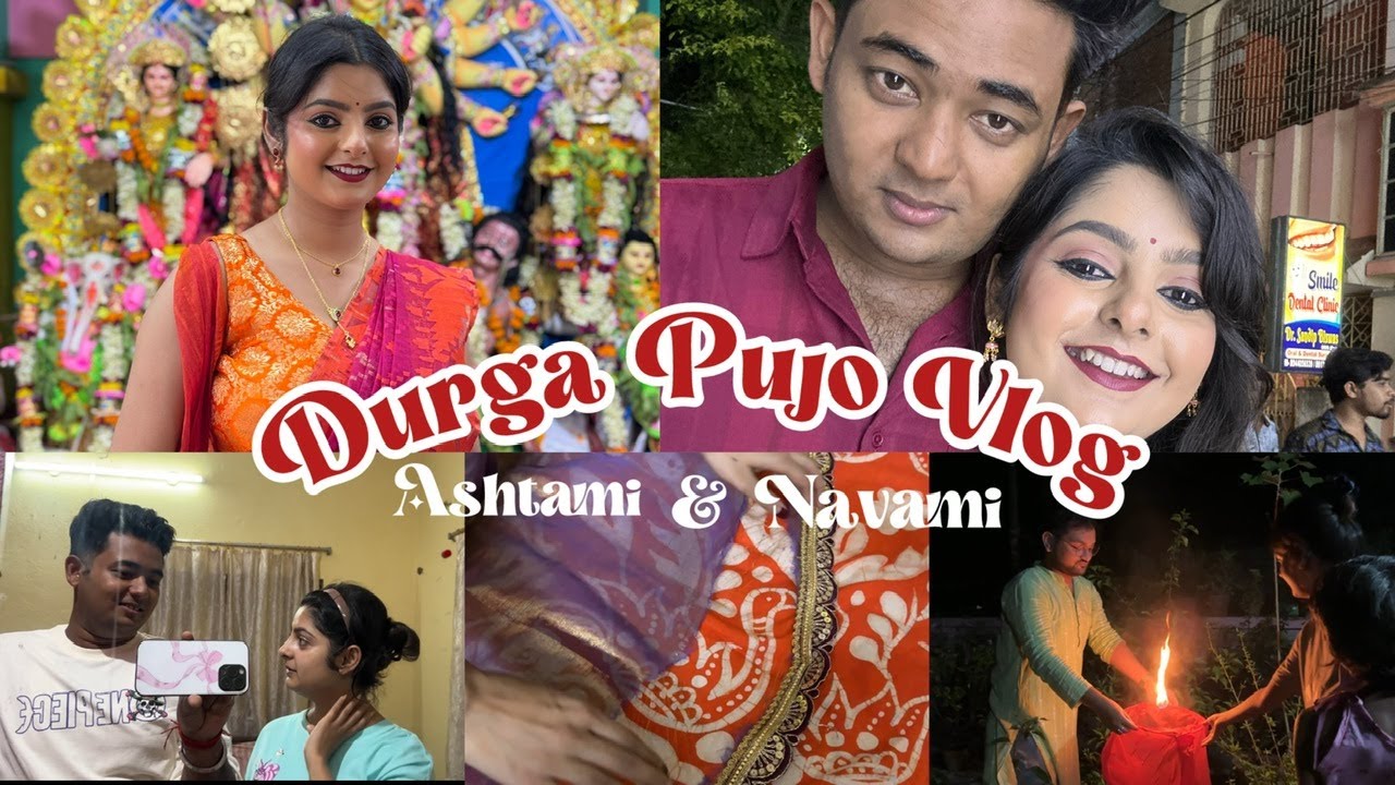 Durga Pujo Ashtami & Navami Vlog || saree chire gelo 😭 || Fanus orate giye ki holo? 😱
