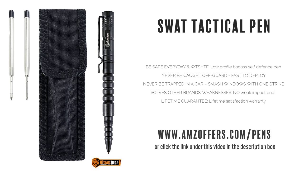 Defender Tactical Pen Aircraft Aluminum Self Defense Pen With Glass Breaker Writing Black