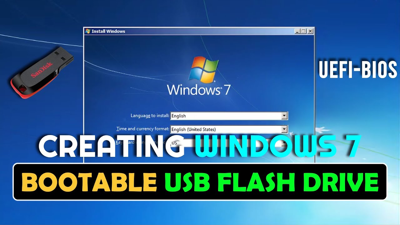 How To Create Windows 7 Bootable USB Flash/Pen Drive For UEFI-Based PC.