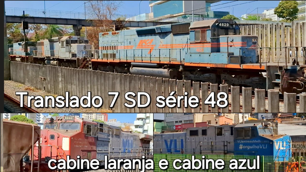 Translado das SD40-2BB e SD40-T2BB 48XX mais as Dash 9 cabine azul e laranja no mesmo dia