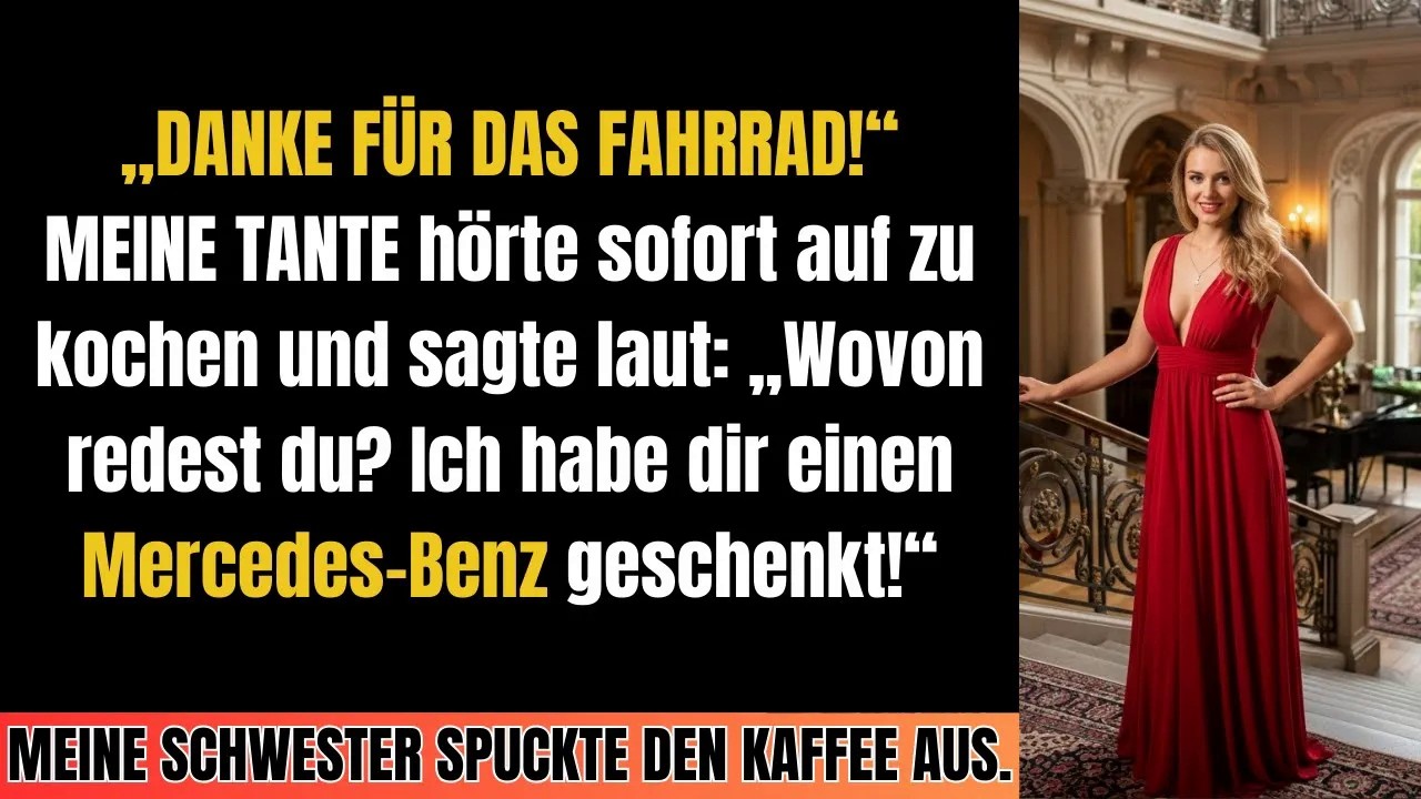 Ich dankte meiner Tante für das Fahrrad  Sie sagte： „Ich habe dir einen Mercedes geschenkt!“