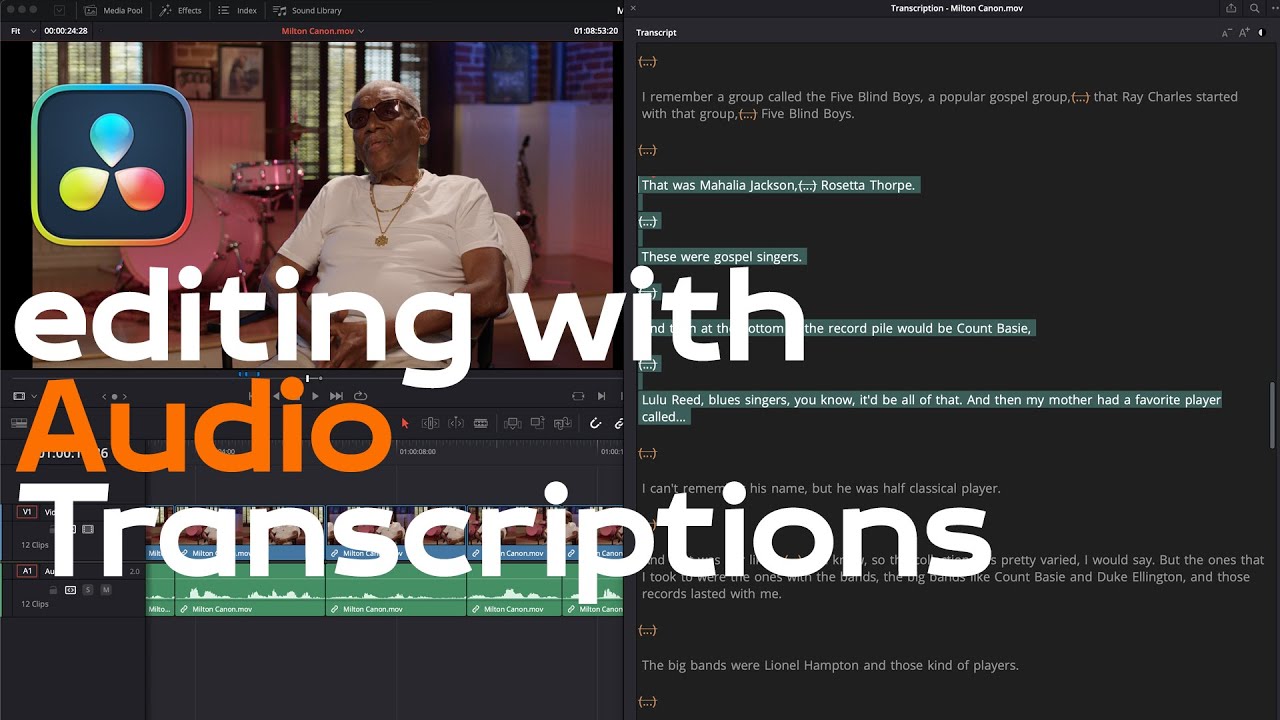 Editing with Audio Transcriptions in DaVinci Resolve