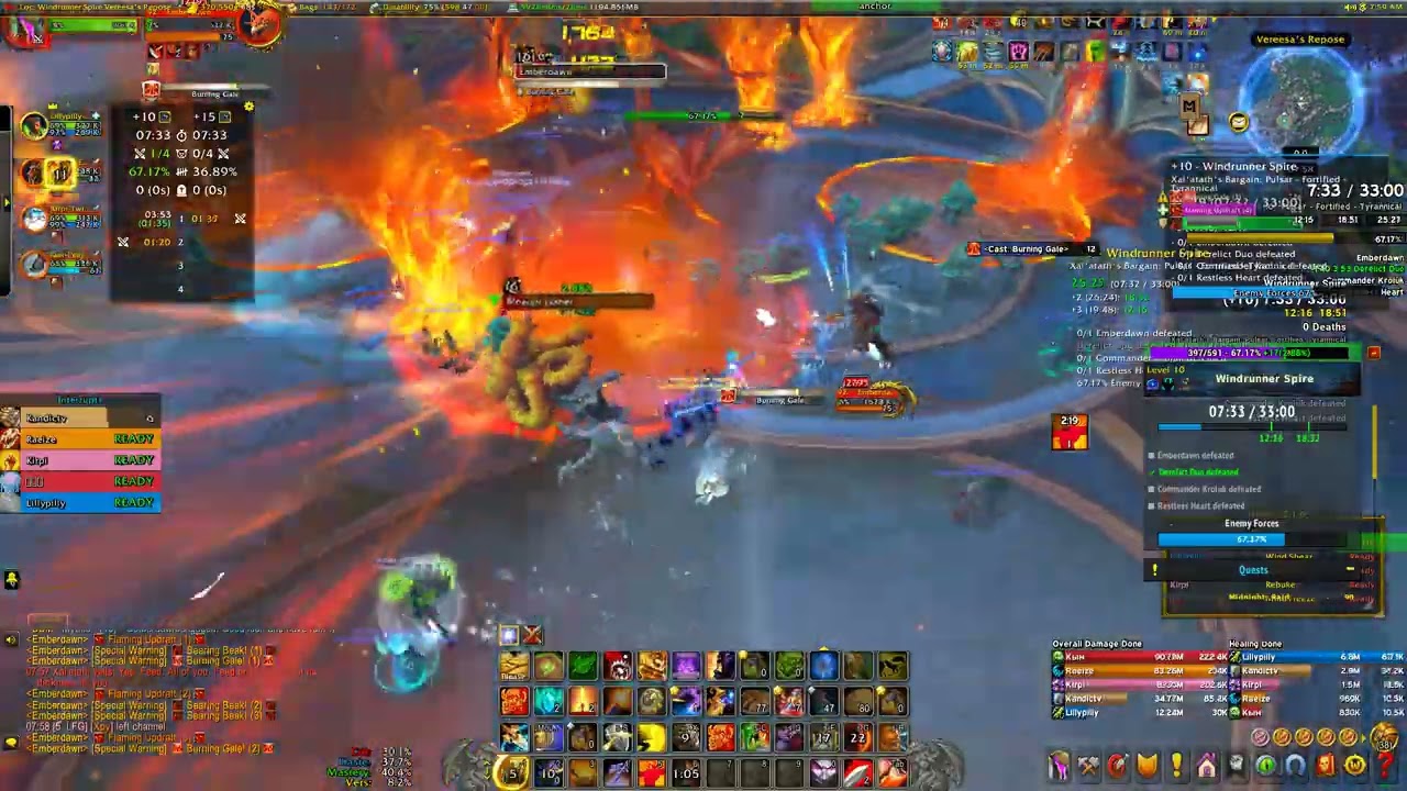 Mythic Plus: Windrunners Spire +10 - 13 minutes - 12 Myth Dawncrests