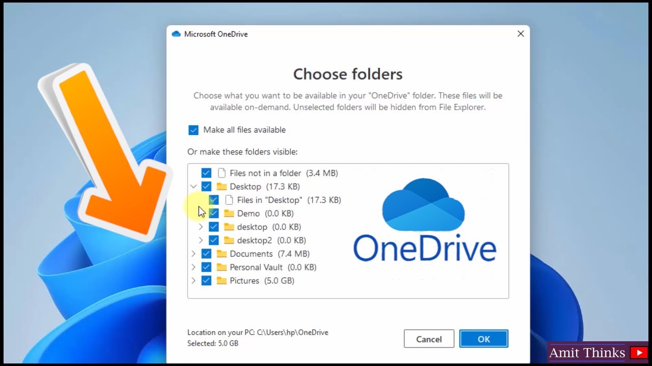 Как удалить папки из OneDrive Windows 11/10