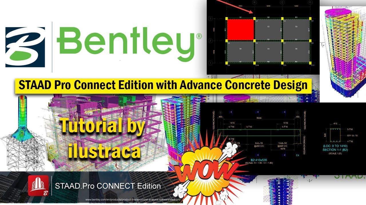 STAAD PRO CONNECT EDITION 22.0 WITH STAAD RCDC 8.0 - Overview Tutorial | Sandip Deb