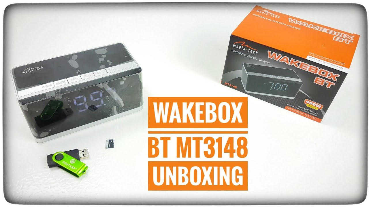 Media-Tech MT3148 WAKEBOX BT głośnik bluetooth z radiem FM i zegarem - rozpakowanie unboxing