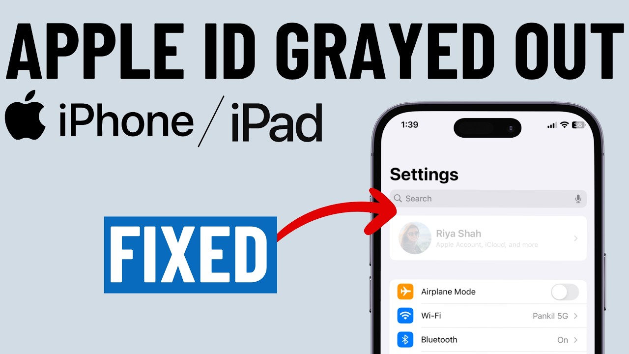 [Fixed] Apple ID Name Grayed Out on iPhone and iPad