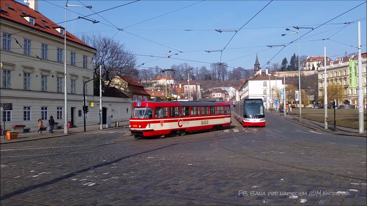 Tramvaje v Praze 14.02.2017 Dopravní podnik hlavního města Prahy, Prague, Czech Republic