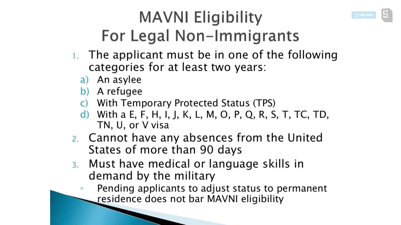 MAVNI Program For U.S Citizenship