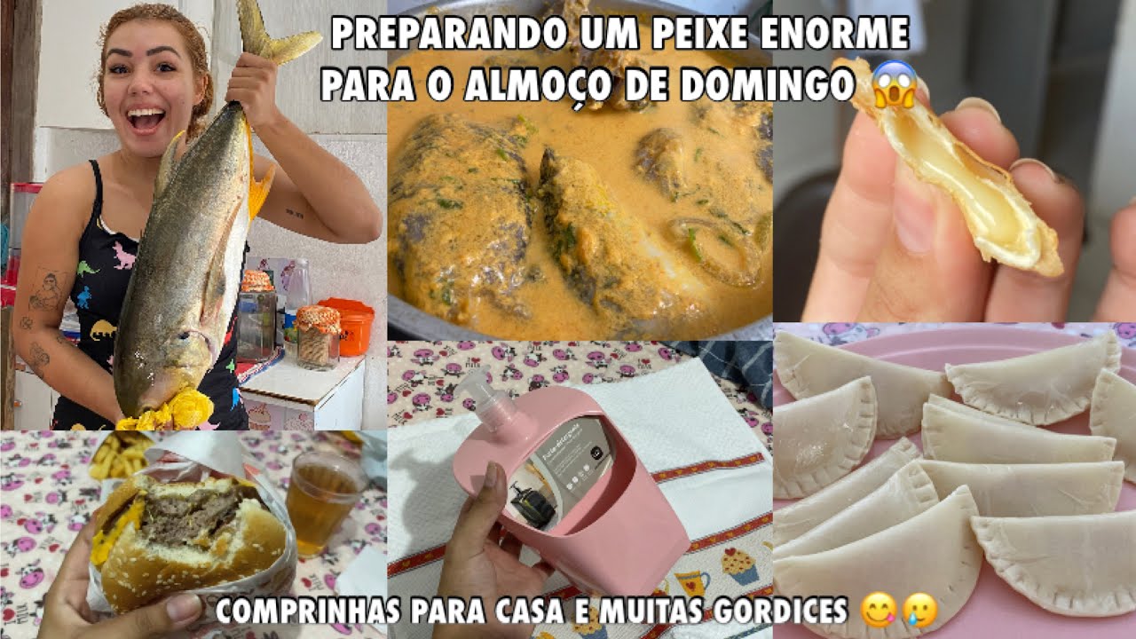 PREPARANDO UM PEIXE ENORME PARA O ALMOÇO DE DOMINGO 😱 COMPRINHAS PARA CASA E MUITAS GORDICES 😋🥲