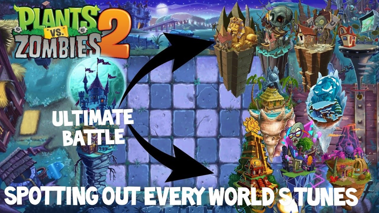 Plants Vs Zombies 2: Dark Ages - Ultimate Battle | Spotting Out Every World's Tunes