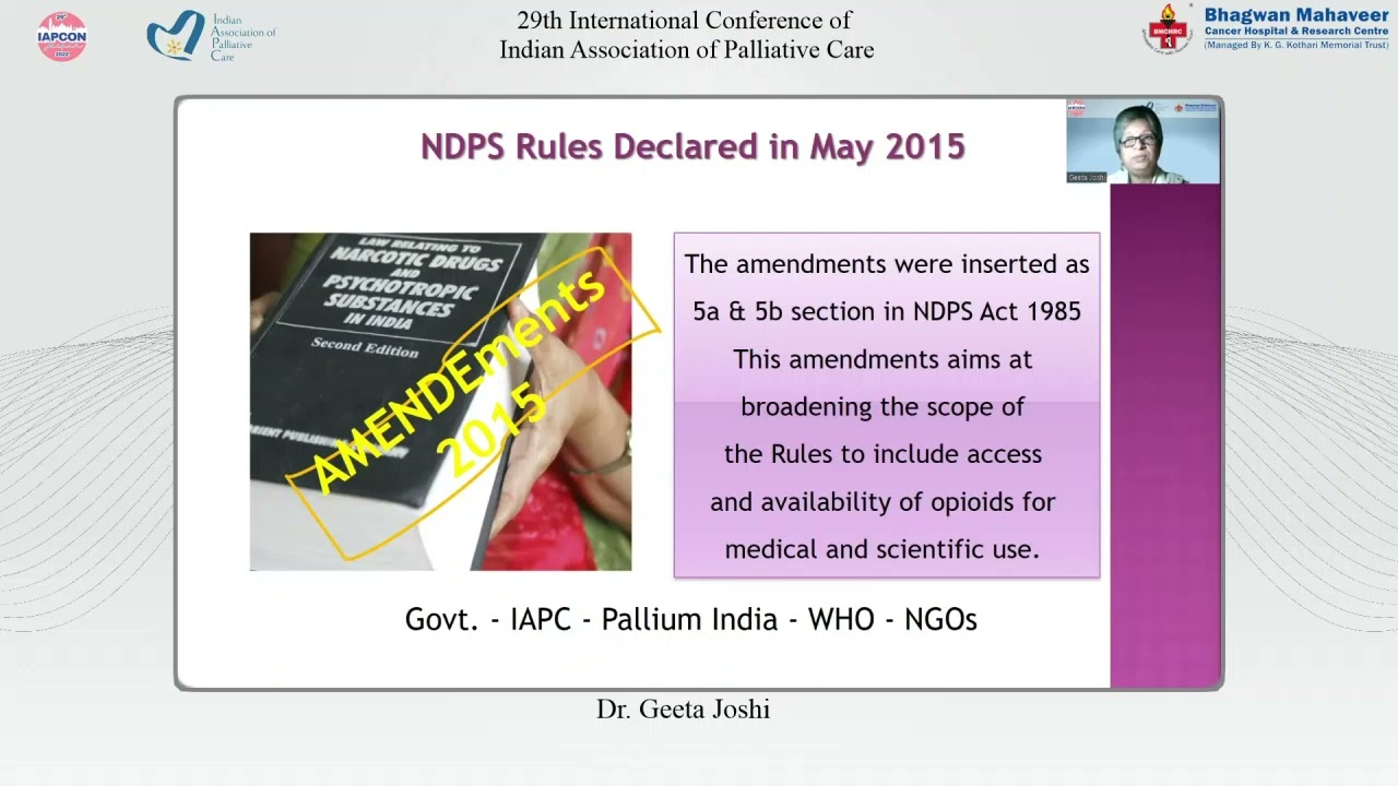 IAPCON 2022 - Session 28 | NDPS ACT and maintaining the RMI status