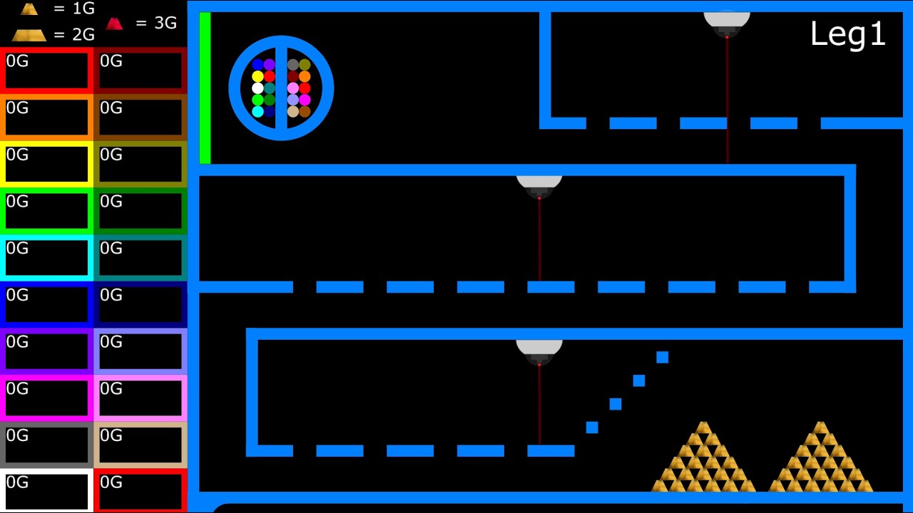 Steal Gold - The Gold Battle 4 - Marble Race in Algodoo