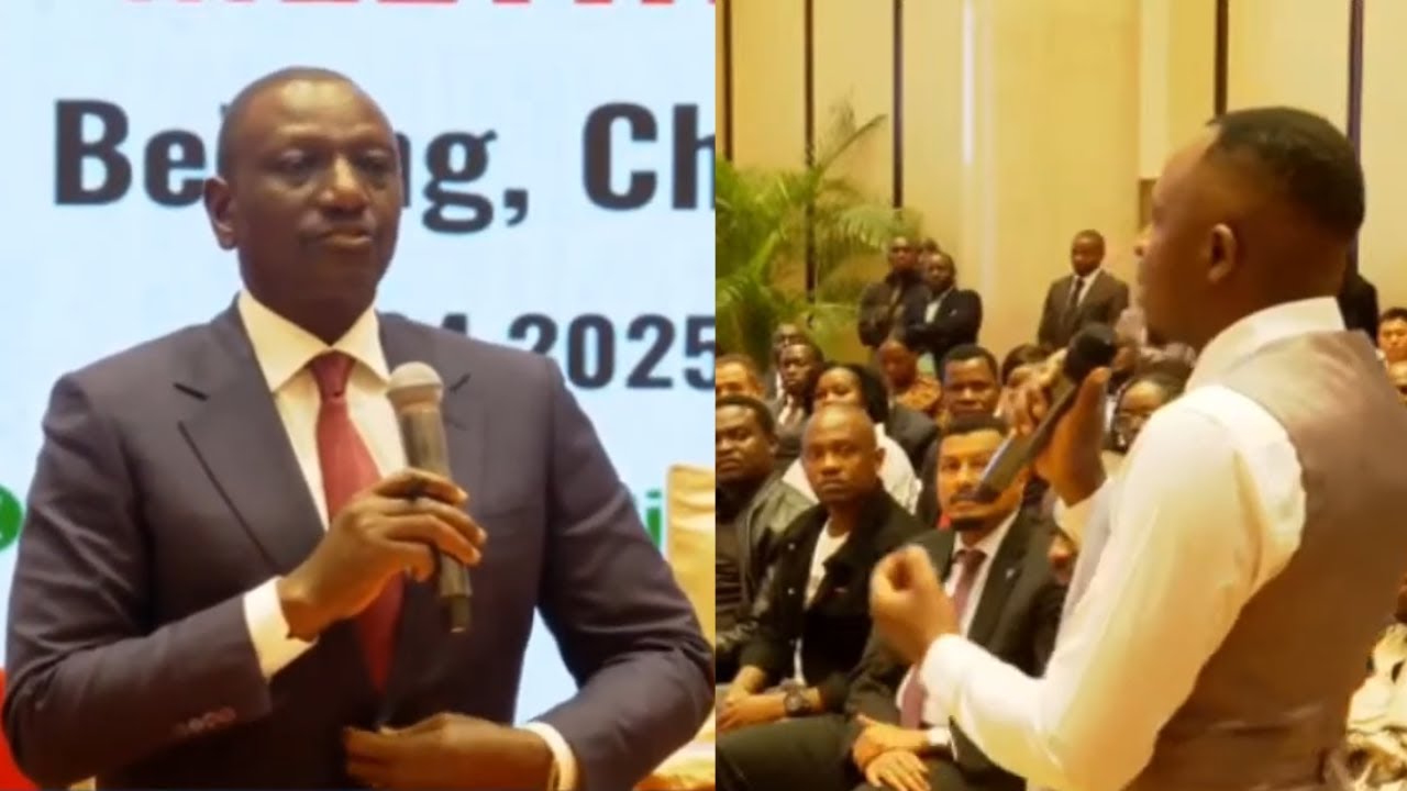''PUNGUZA USHURU,'' A KENYAN MAN LIVING IN CHINA CONFRONTS PRESIDENT RUTO FACE TO FACE IN BEIJING.