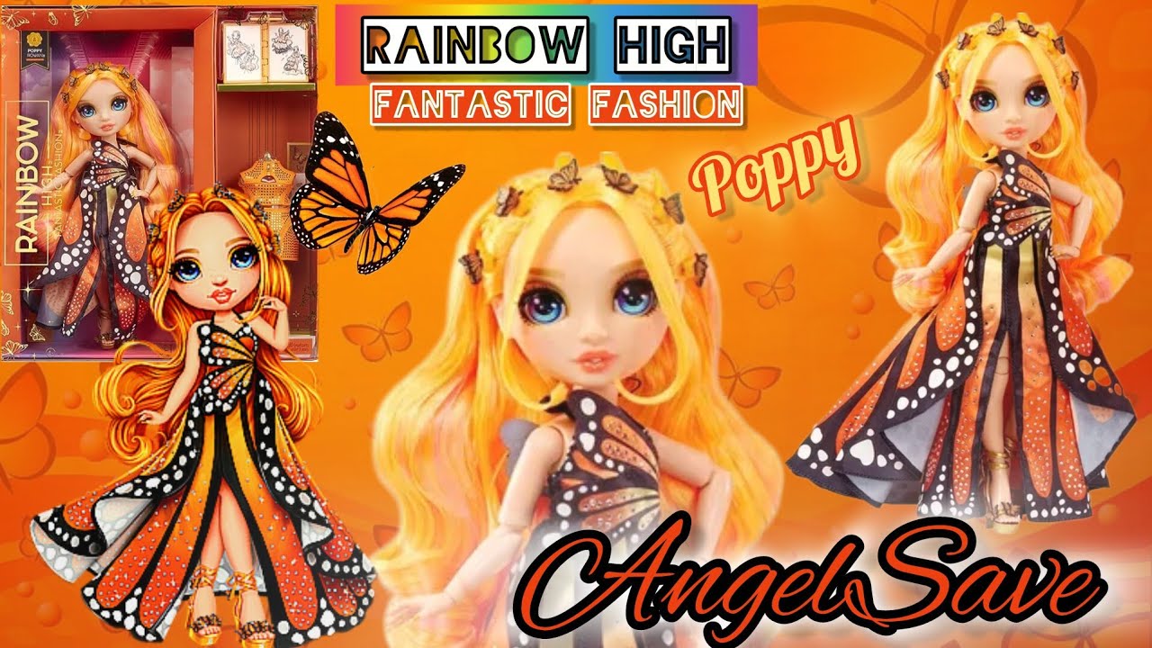 Poppy doll Rainbow high Fantastic  Fashion Color Orange Review in Spanish.
