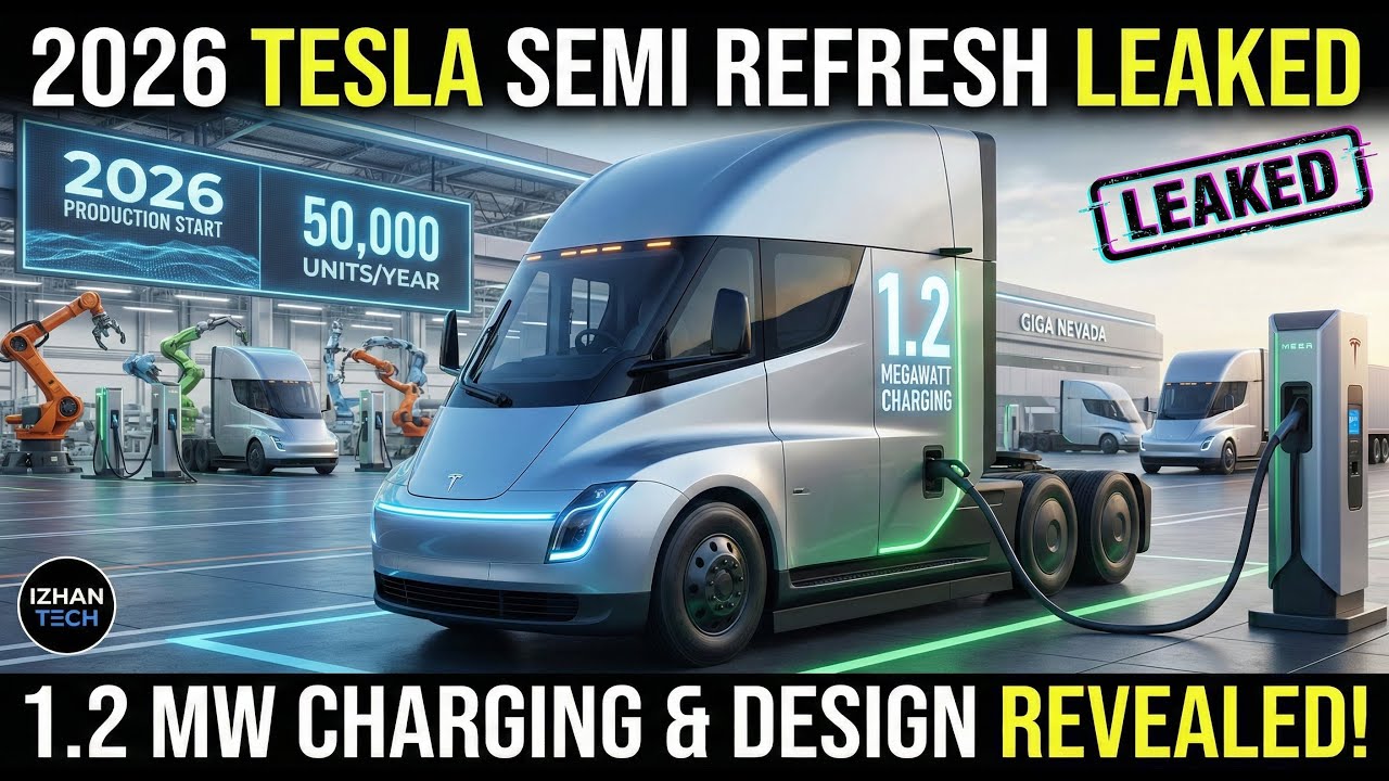 2026 Tesla Semi Refresh LEAKED: 1.2MW Charging & Design Revealed!