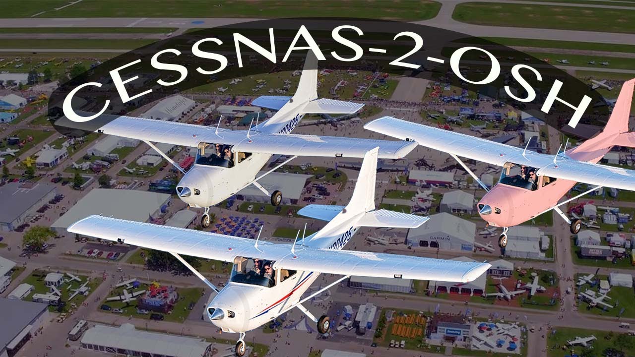 Cessnas-2-Oshkosh - Formation Flight/Mass Arrival