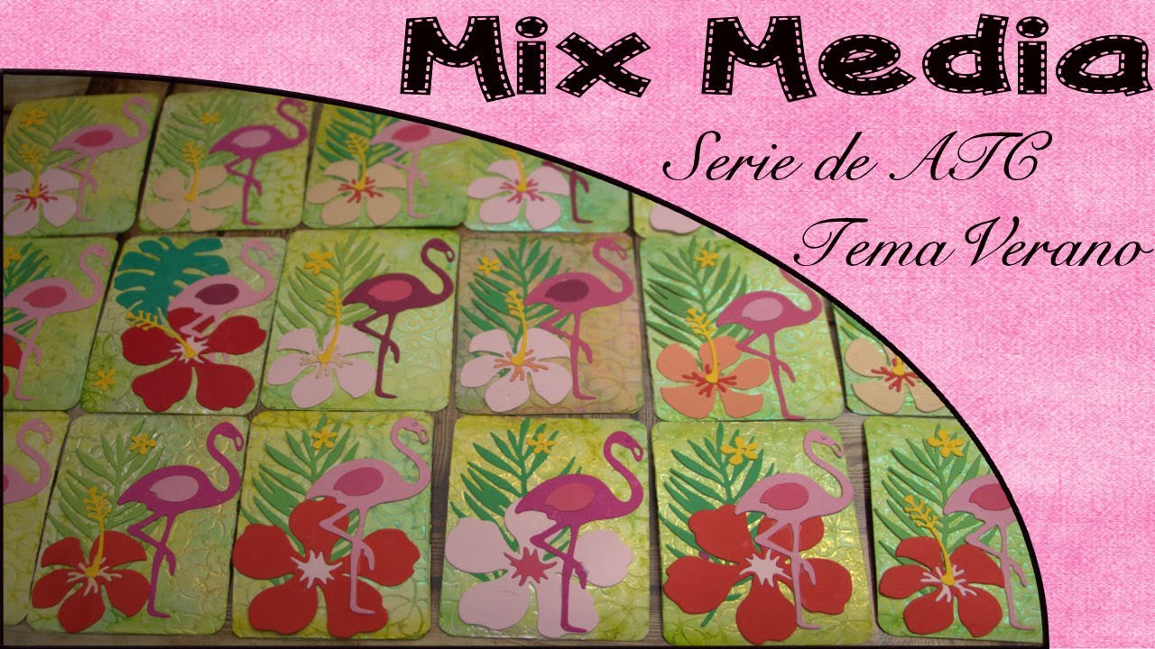 Mix media | serie de ATC tema verano | #5