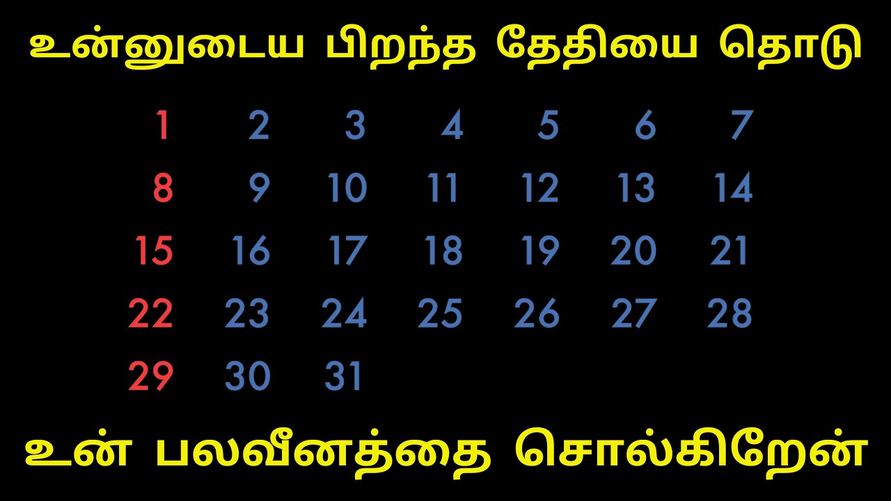 பிறந்த தேதி பலன்கள் | பிறந்த நாள் பலன்கள் | Birthday palangal