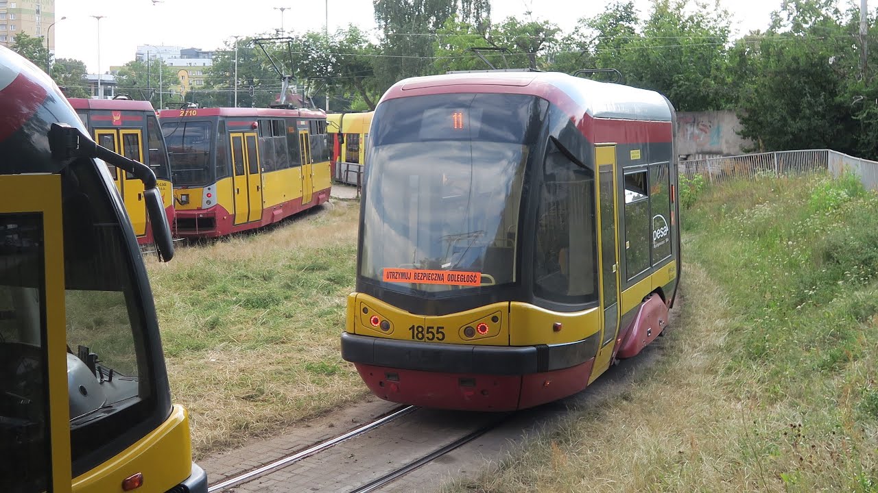 Łódź - Przejazd Pesa 122N Tramicus #1855 - Linia 11 Chojny Kurczaki - Piotrkowska Centrum