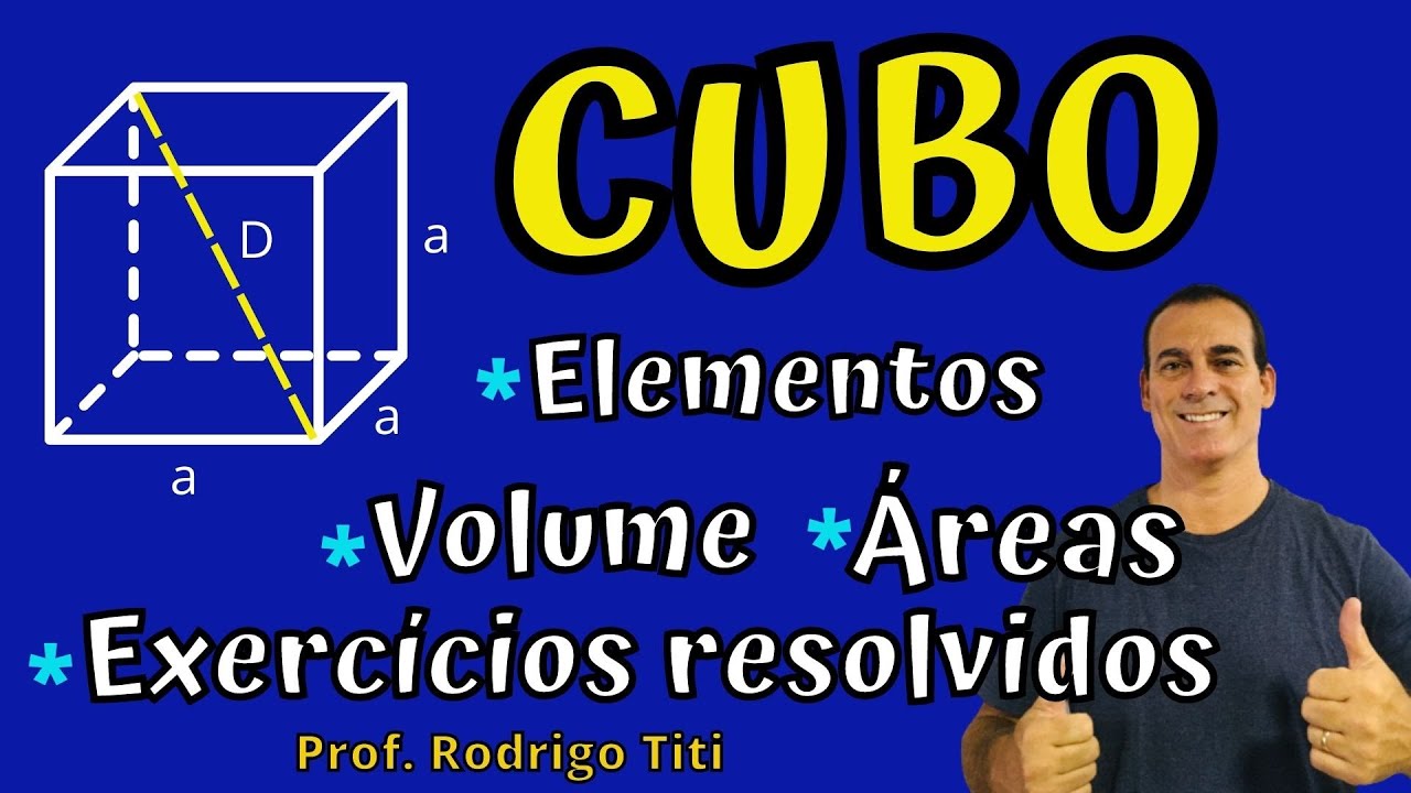 CUBO - Geometria Espacial - Elementos, áreas, volume, diagonal e exercícios resolvidos.