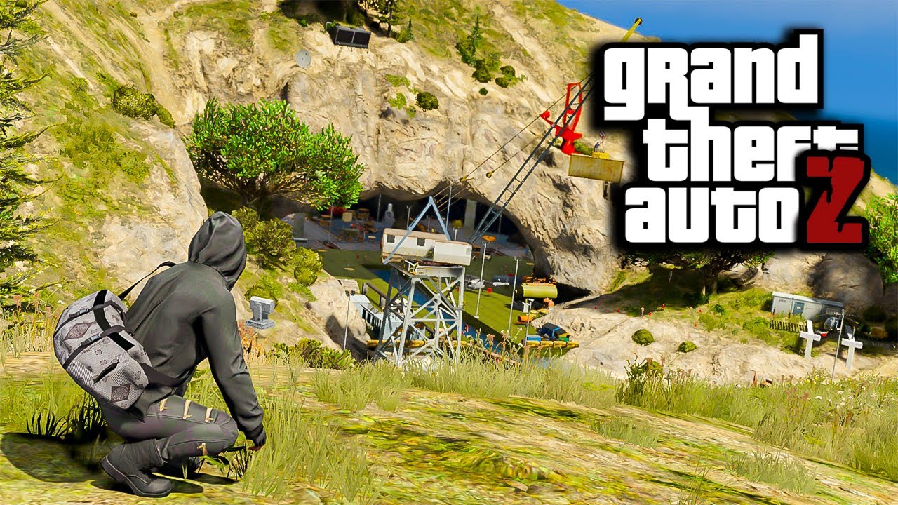 GTA V ZOMBIES - ESPIONANDO BASE DOS MILITARES NA CAVERNA!