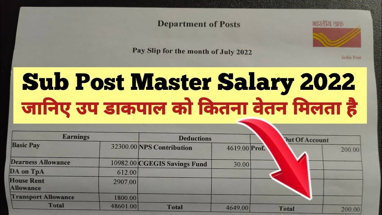 spm salary slip | SUB POSTMASTER SALARY | spm pay slip 2022 | spm in hand salary | gds khabar