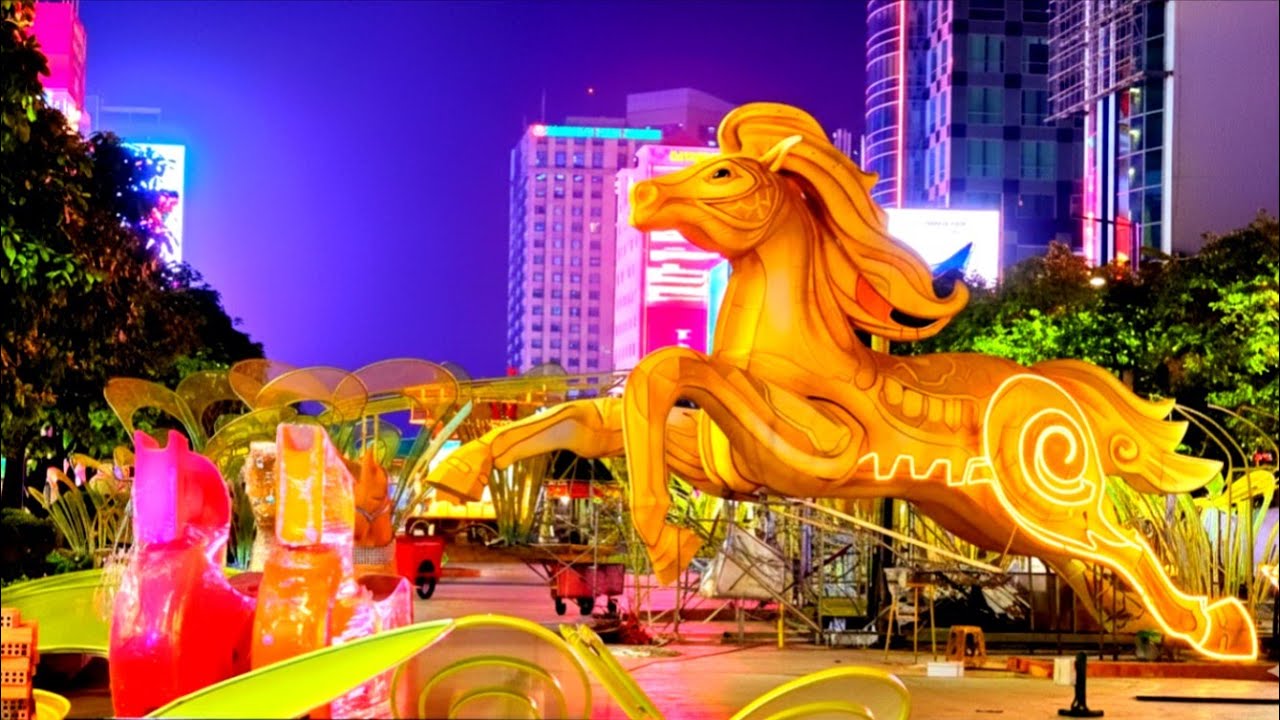 TẾT SÀI GÒN 2026|LỘ DIỆN NGỰA KHỔNG LỒ Ở ĐƯỜNG HOA NGUYỄN HUỆ , CẬP NHẬT ĐƯỜNG HOA NGUYỄN HUỆ 20 TẾT
