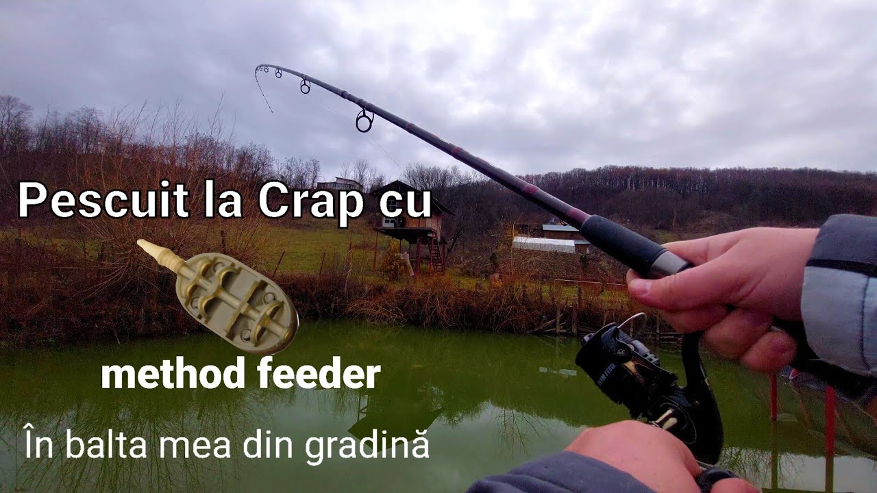 Pescuit la feeder in Balta din gradină Iarna la Crap 🥶 - la tehnica method - Am rupt lanseta...😓