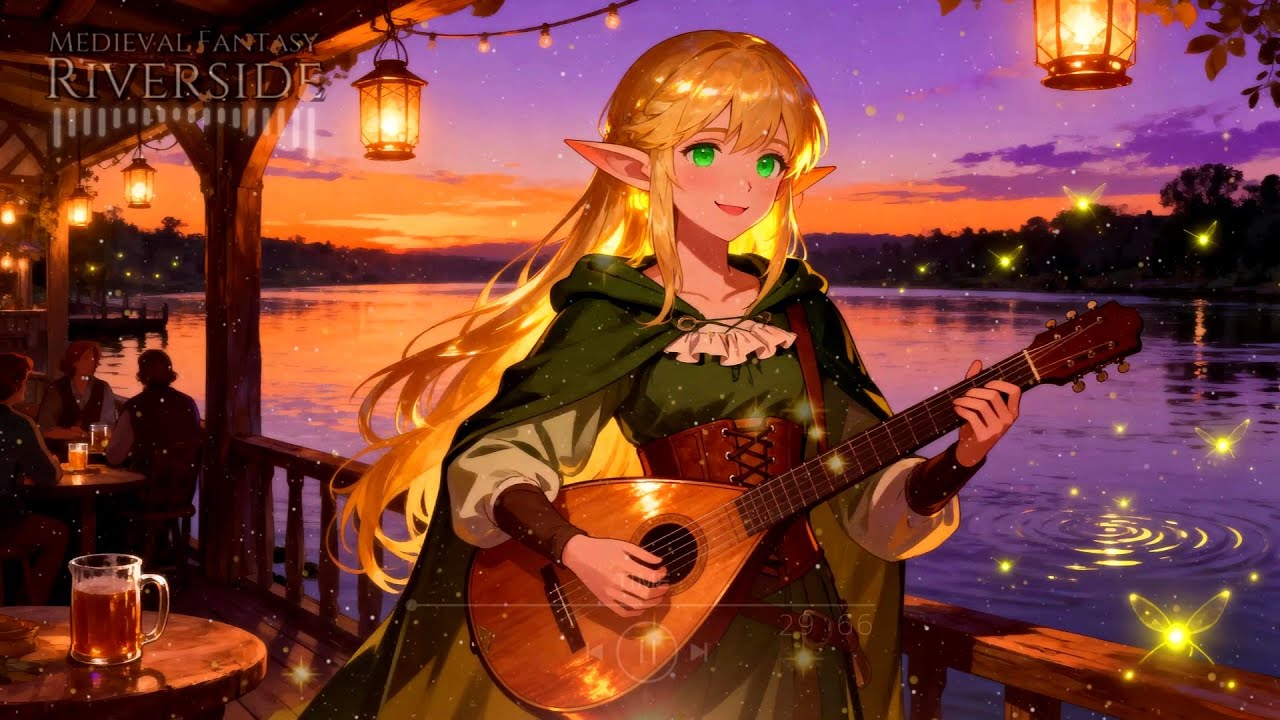 Silent River • Warm Alehouse Vibes beside the Riverbank • Medieval Fantasy Riverside