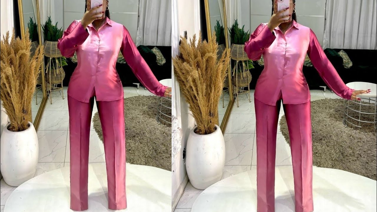 HOW TO CUT AND SEW A SHIRT AND PALAZZO TROUSER (TWO PIECE OUTFIT)for beginners step by step.