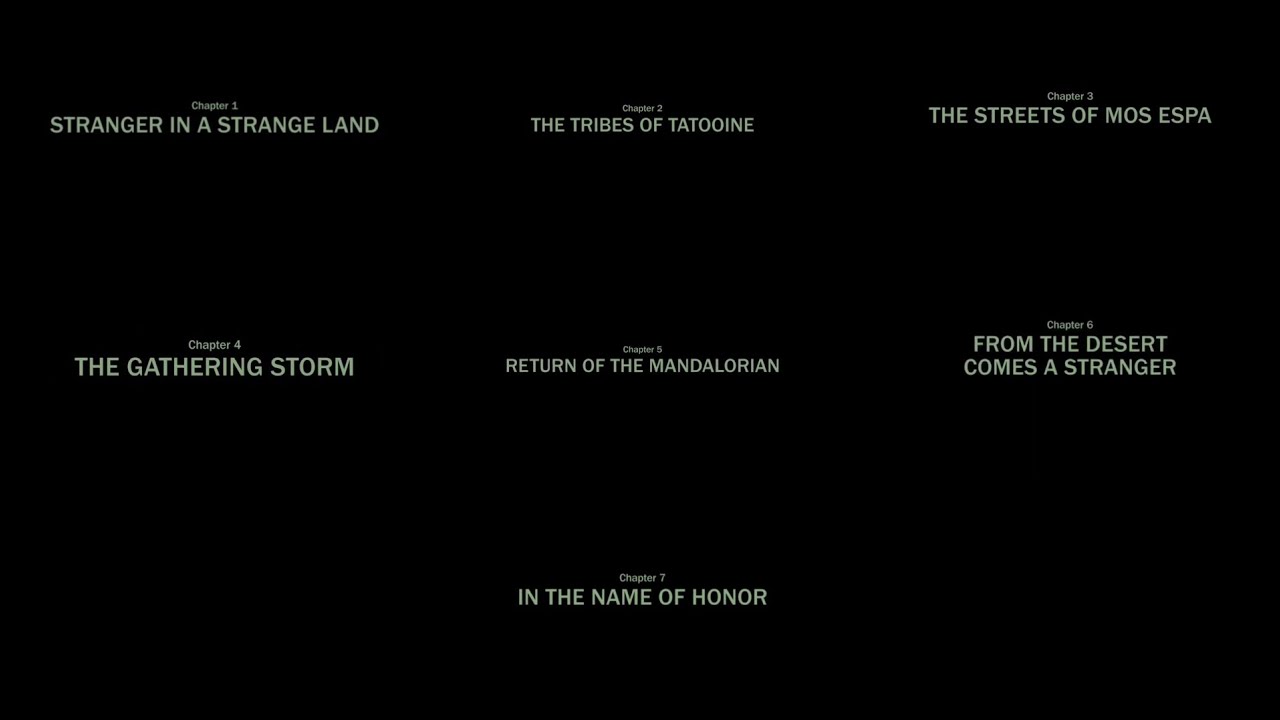 Star Wars: The Book Of Boba Fett | All Official Opening Card intros (1-7)