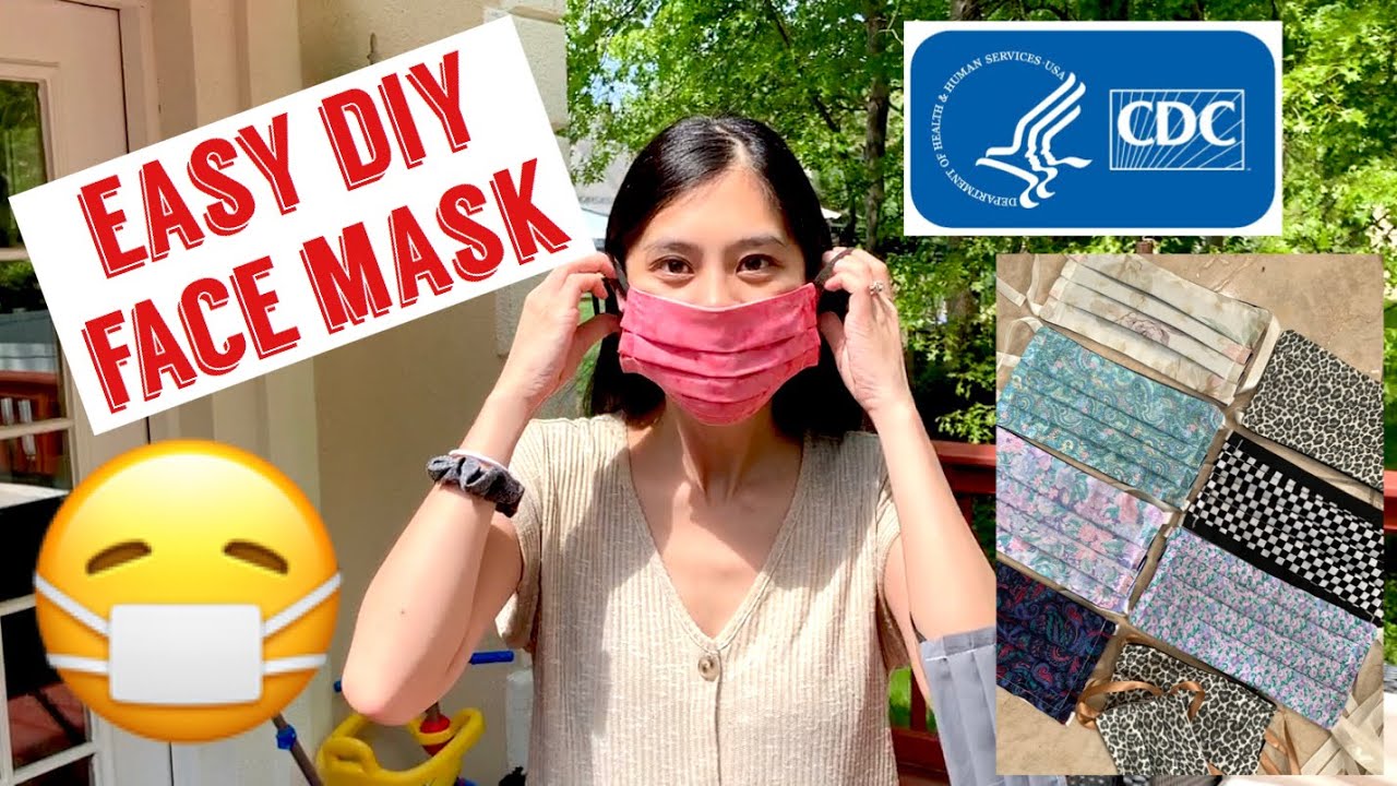 EASY FACE MASK DIY TUTORIAL | CDC Recommended. How to make a cloth face mask for coronavirus covid19