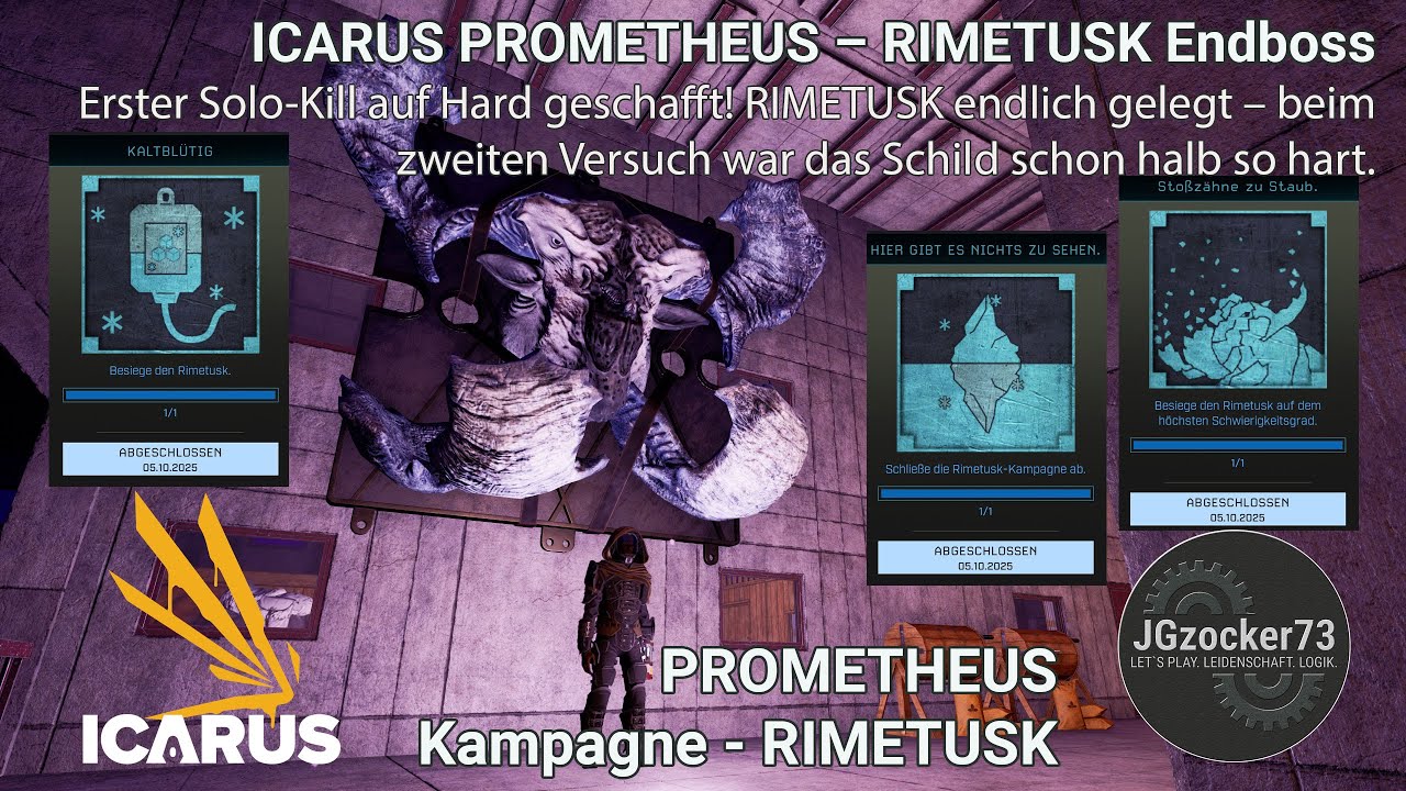 ICARUS PROMETHEUS &ndash; RIMETUSK Endboss zum ersten mal auf Hard im Solo besiegt!