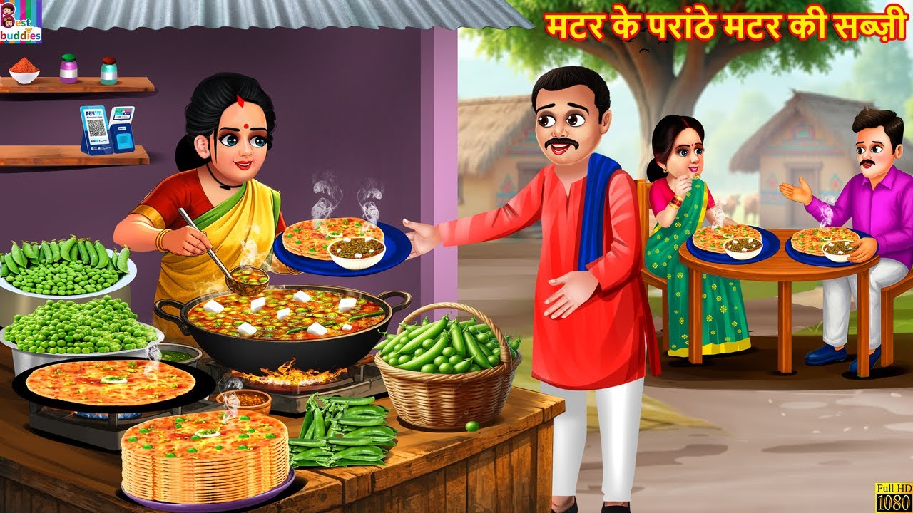 मटर के परांठे मटर की सब्ज़ी | Hindi Story | Hindi Kahani | Moral Stories | Hindi Cartoon | Kahaniya