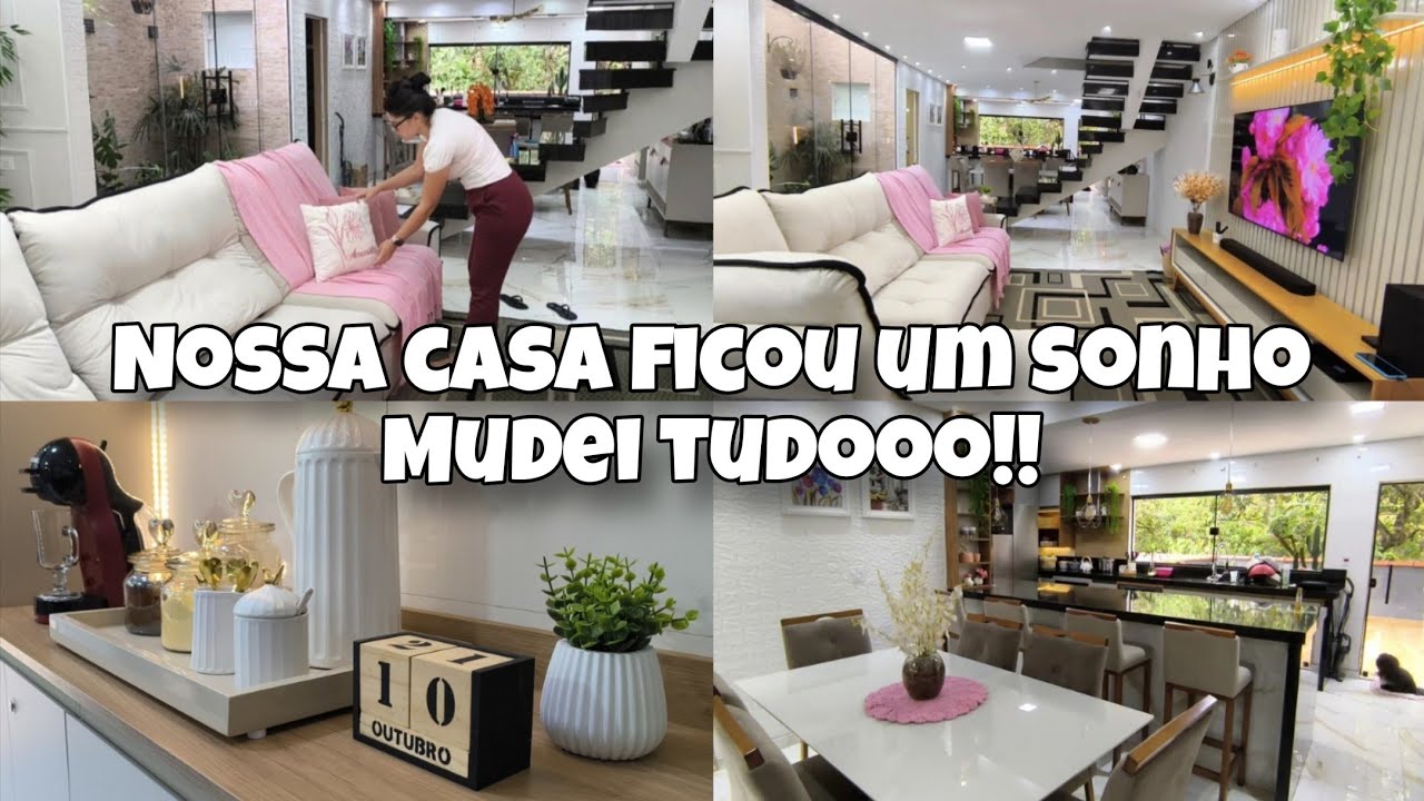 MUDANÇA TOTAL NA DECORAÇÃO DA CASA 🏠🌸| ESTILO, ACONCHEGO E MUITO ROSA | virou quase uma FAXINA 