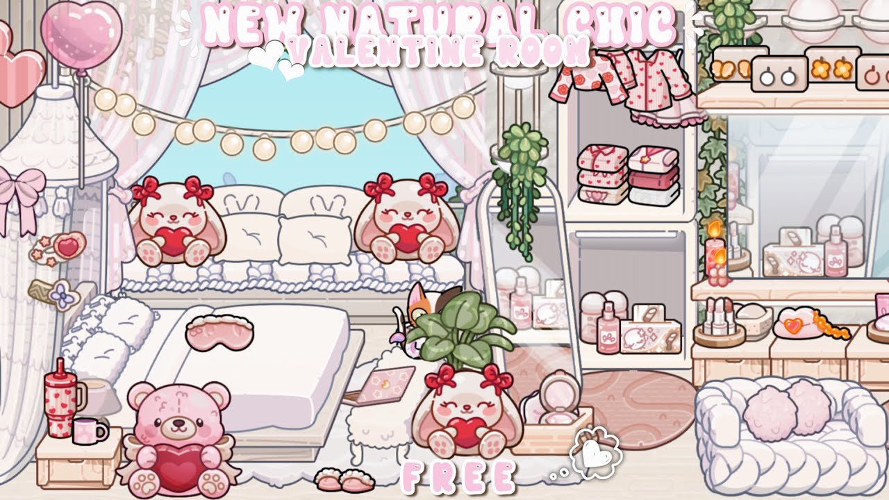 FREE NEW NATURAL CHIC VALENTINE AESTHETIC ROOM BUILD || AVATARWORLD