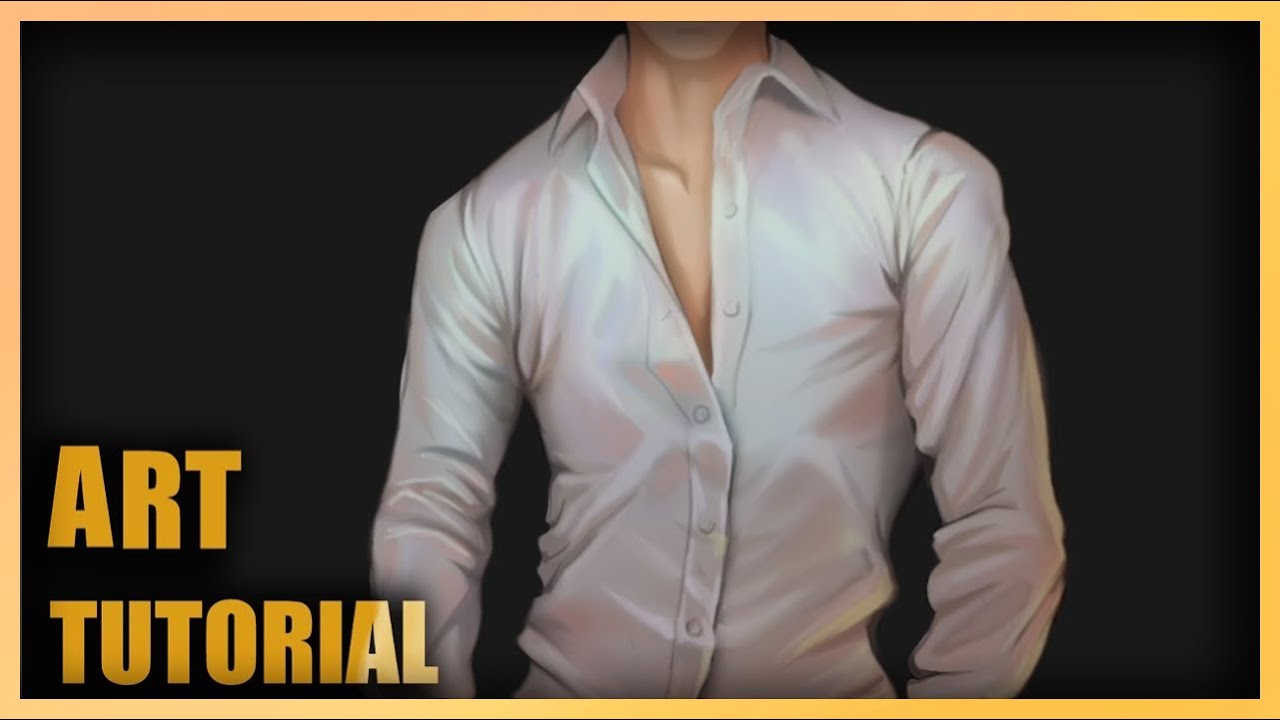 HOW TO PAINT/DRAW CLOTHES with those perfect folds (Dress shirt Art tutorial with Photoshop)