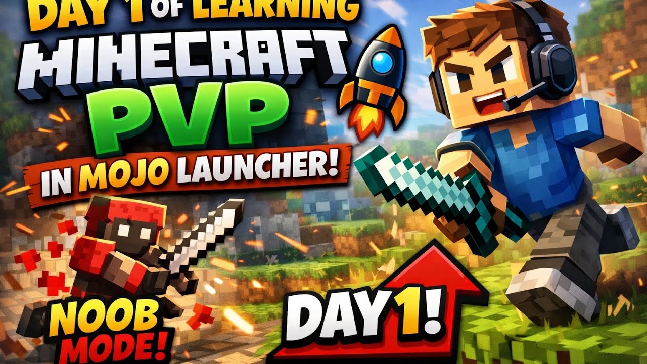 Day 1 Learning minecraft pvp in mojo launcher.#mojolauncher#mobile 