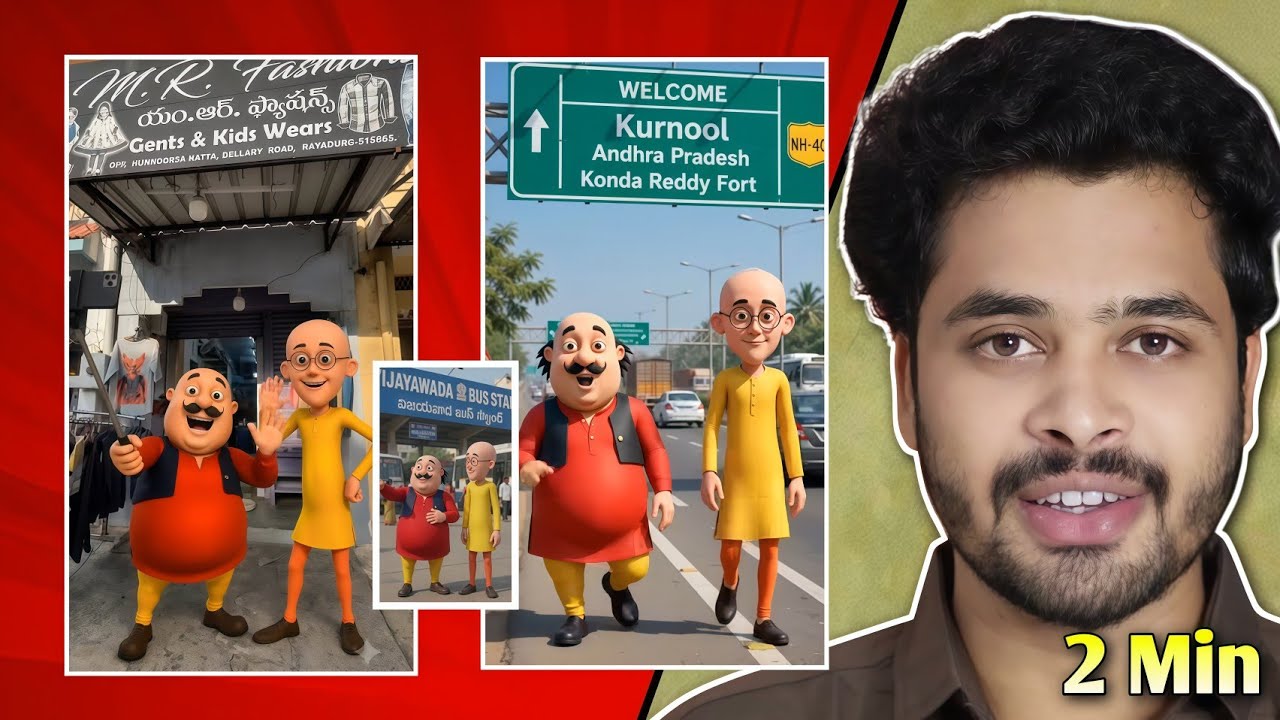 How to Create Viral Motu Patlu AI Videos for Instagram | Trending Motu Patlu Village Video Editing