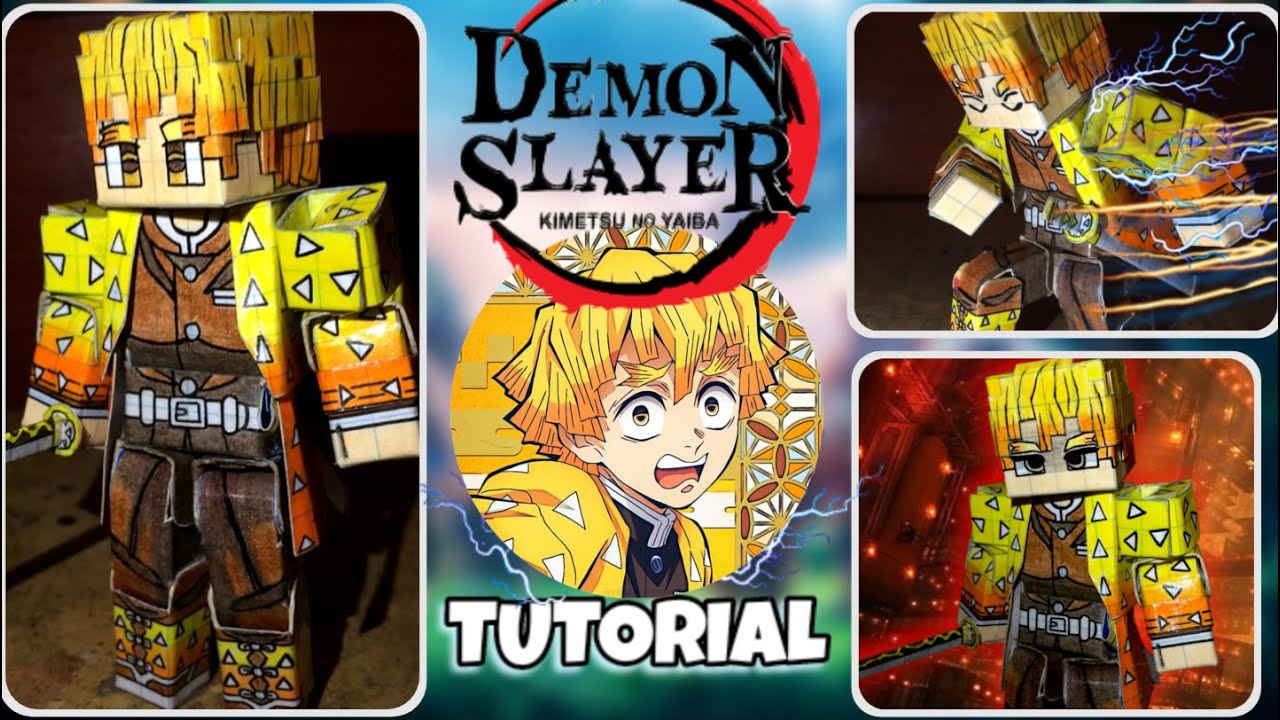 Como hacer a ZENITSU AGATSUMA de DEMON SLAYER Papercraft MINECRAFT Figura Articulada