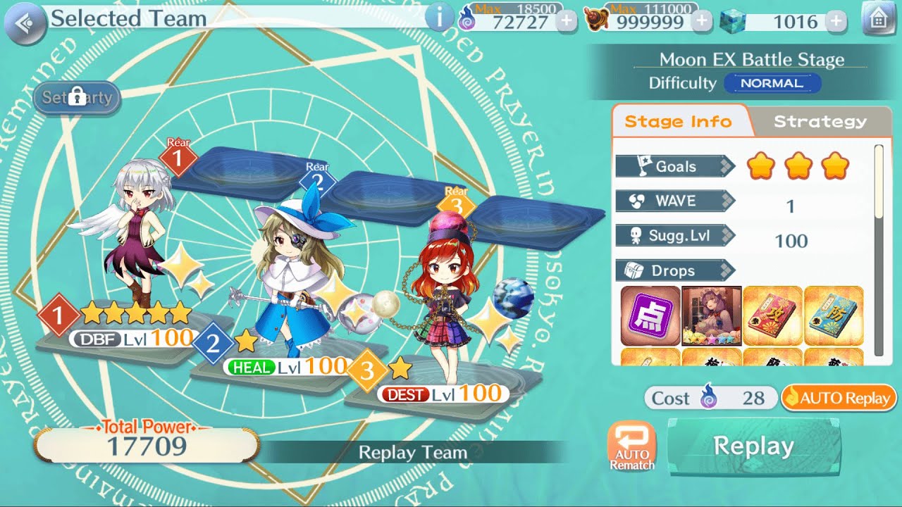 Touhou LostWord | Moon EX Battle Stage Rerun