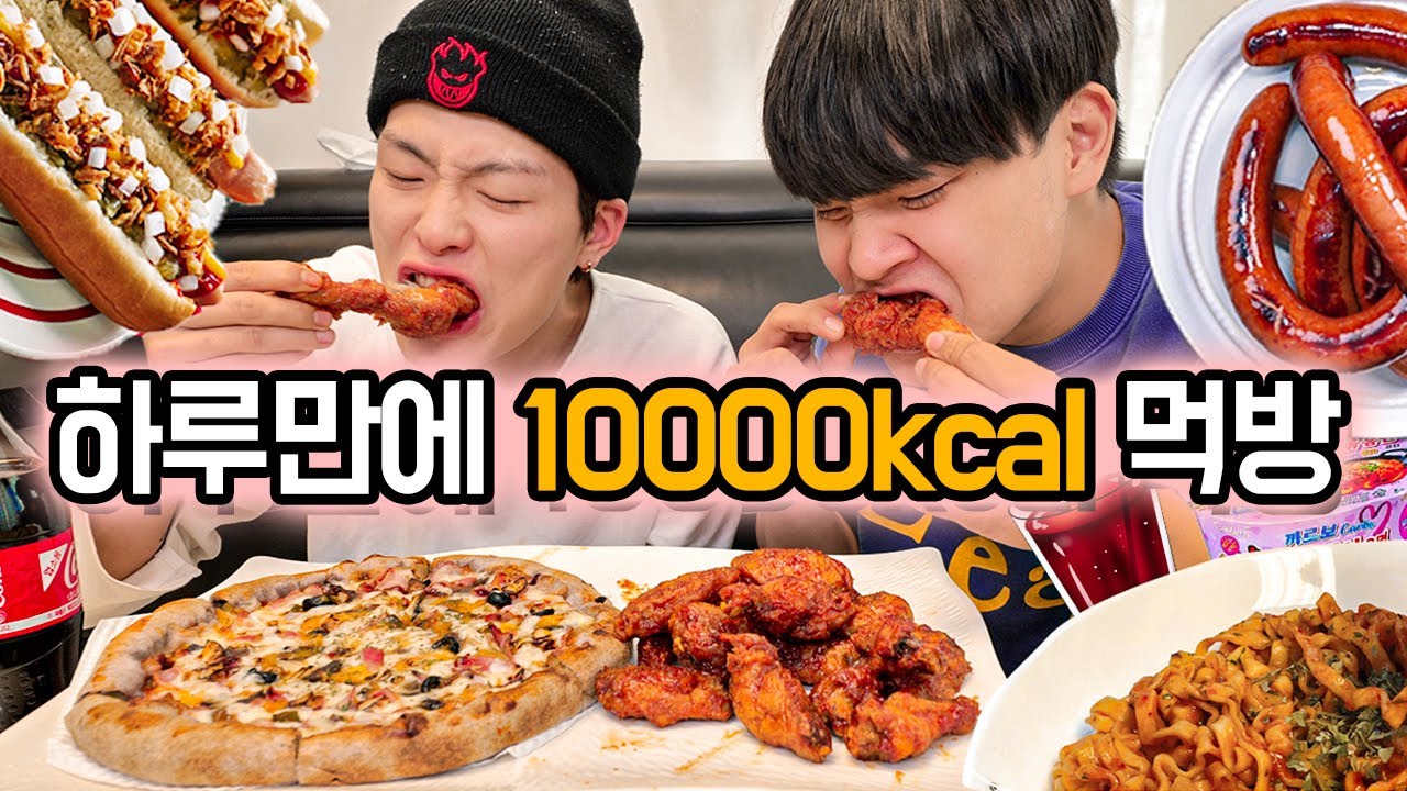 하루만에 10,000kcal 먹방 챌린지 ㅋㅋㅋㅋ 멸치는 이래도 살이 안찔까?