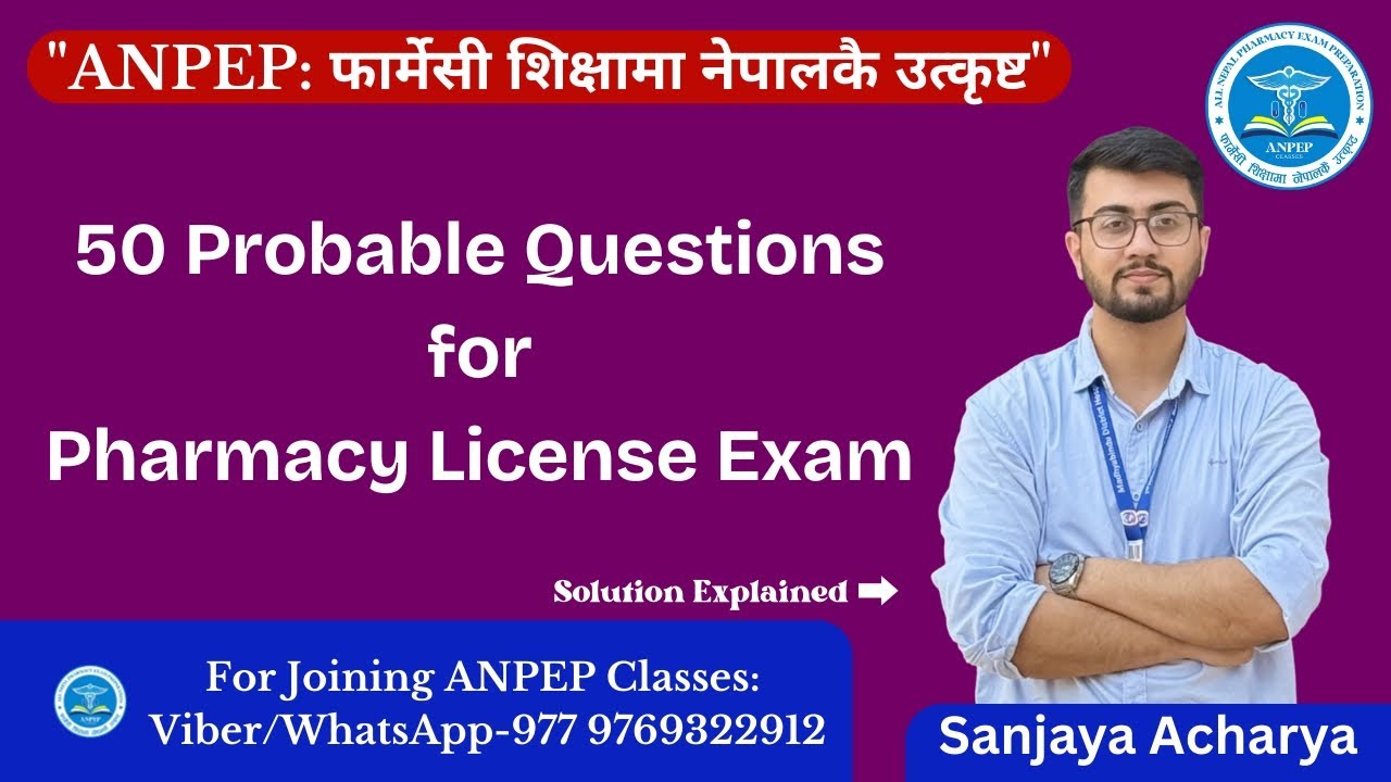 Nepal Pharmacy Council License Exam Model Questions Discussion by Sanjaya Acharya Sir ❤️