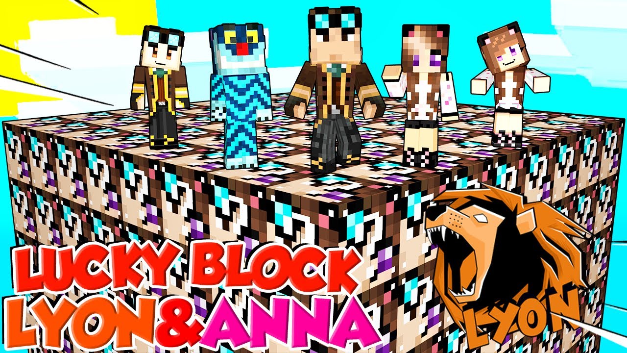 SFIDA DEI LUCKY BLOCK GIGANTI DI LYON CONTRO ANNA SU MINECRAFT!!!