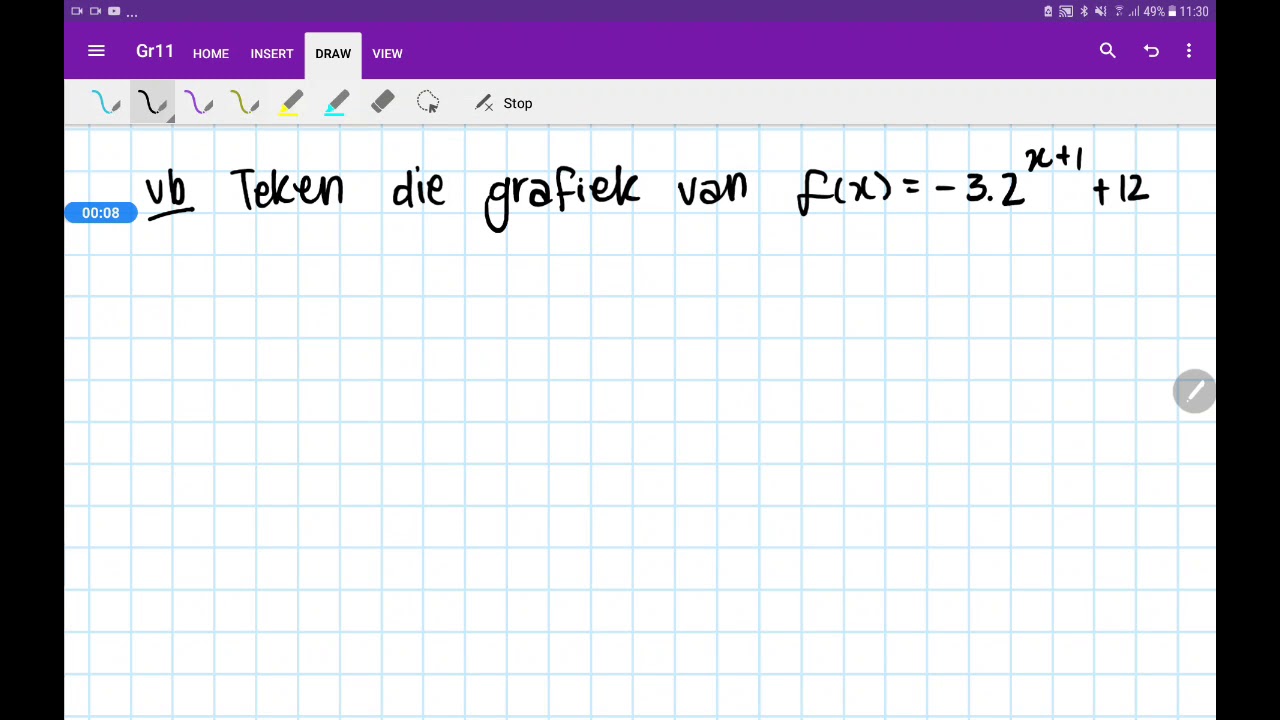 (Gr 11) Skets die eksponensiele grafiek
