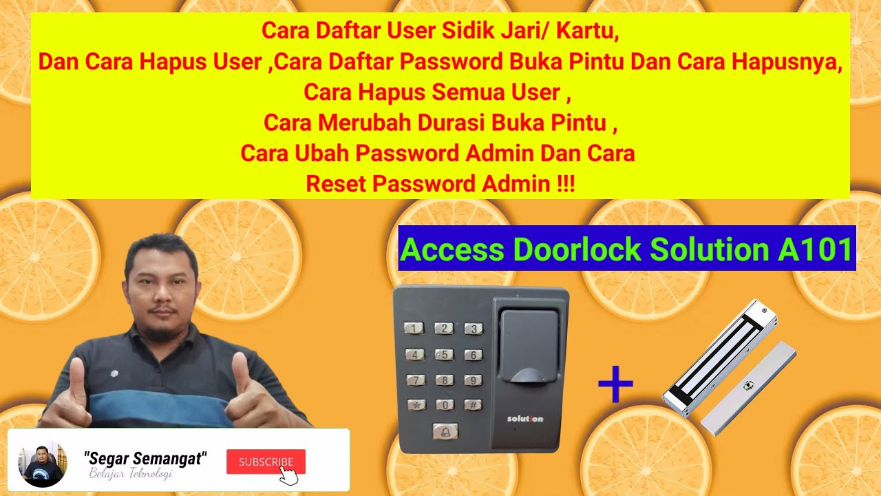 Daftar User Sidik Jari Dan Kartu Solution A101- Cara Hapus User Dan Cara Reset Admin Solution A101