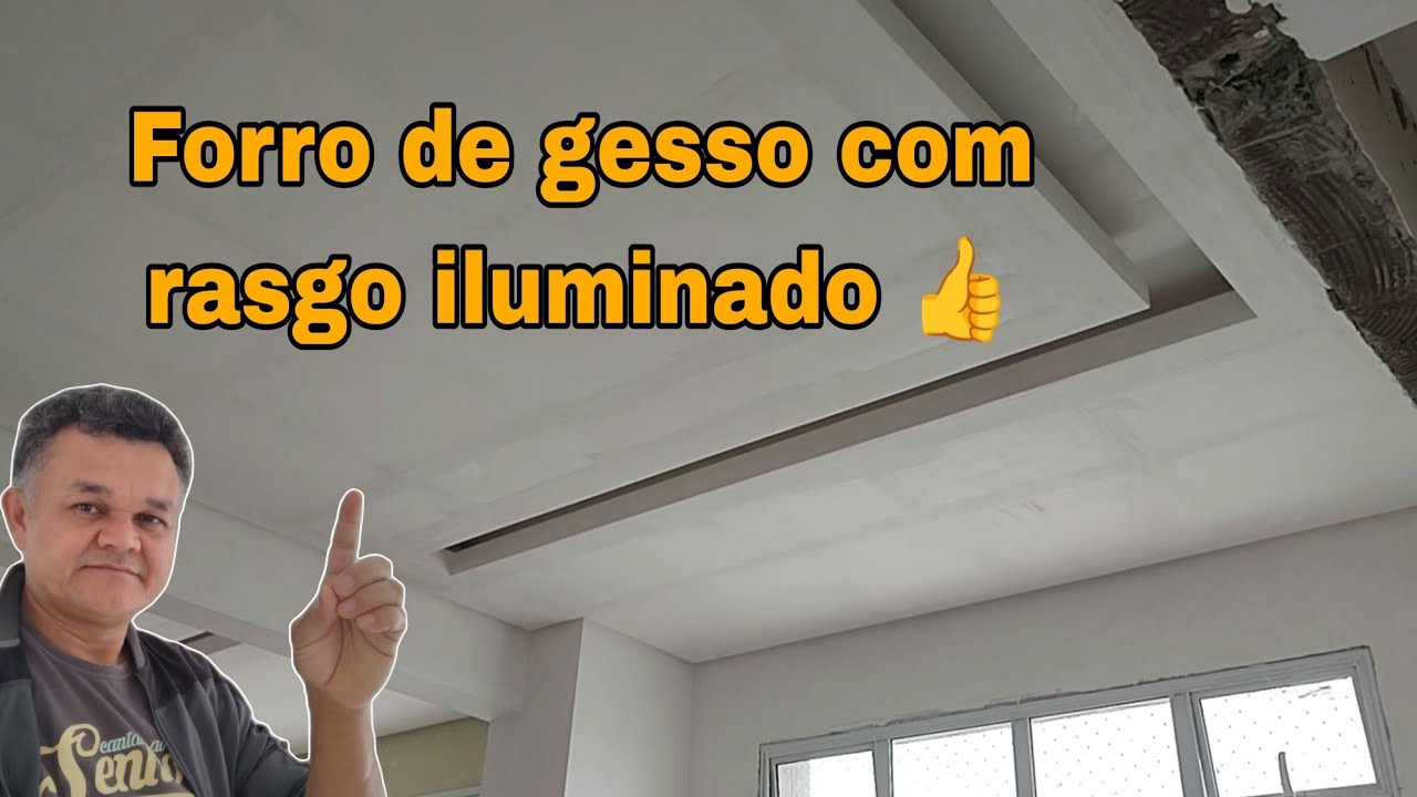 Forro de gesso com rasgo iluminado 👍
