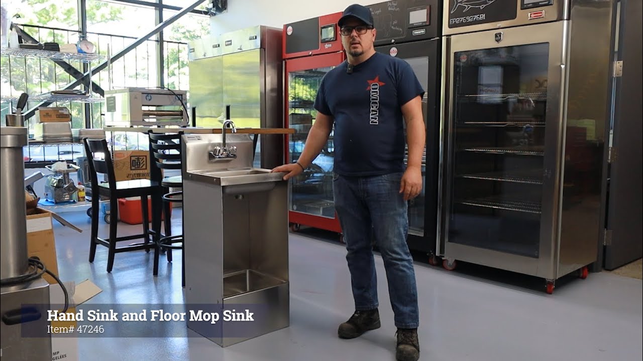 Omcan 17&Prime; Hand Sink and Floor Mop Sink Combination